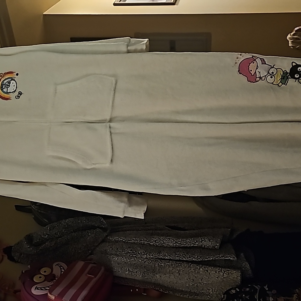 Hello Kitty one piece long sleeved with hood and zip up szM